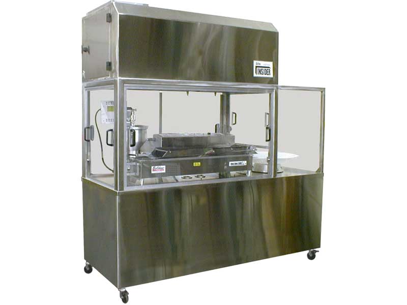Insider Clean Air Doughnut System enclosed cabinet with fryer and Roto-Cooler